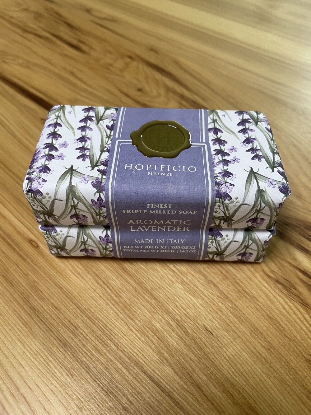 Hopificio Firenze Finest Triple Milled Soap Set of 2 Aromatic Lavender Made in I
